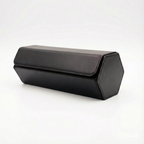 Hexagonal Premium Leather Watch Roll - 3 Slots