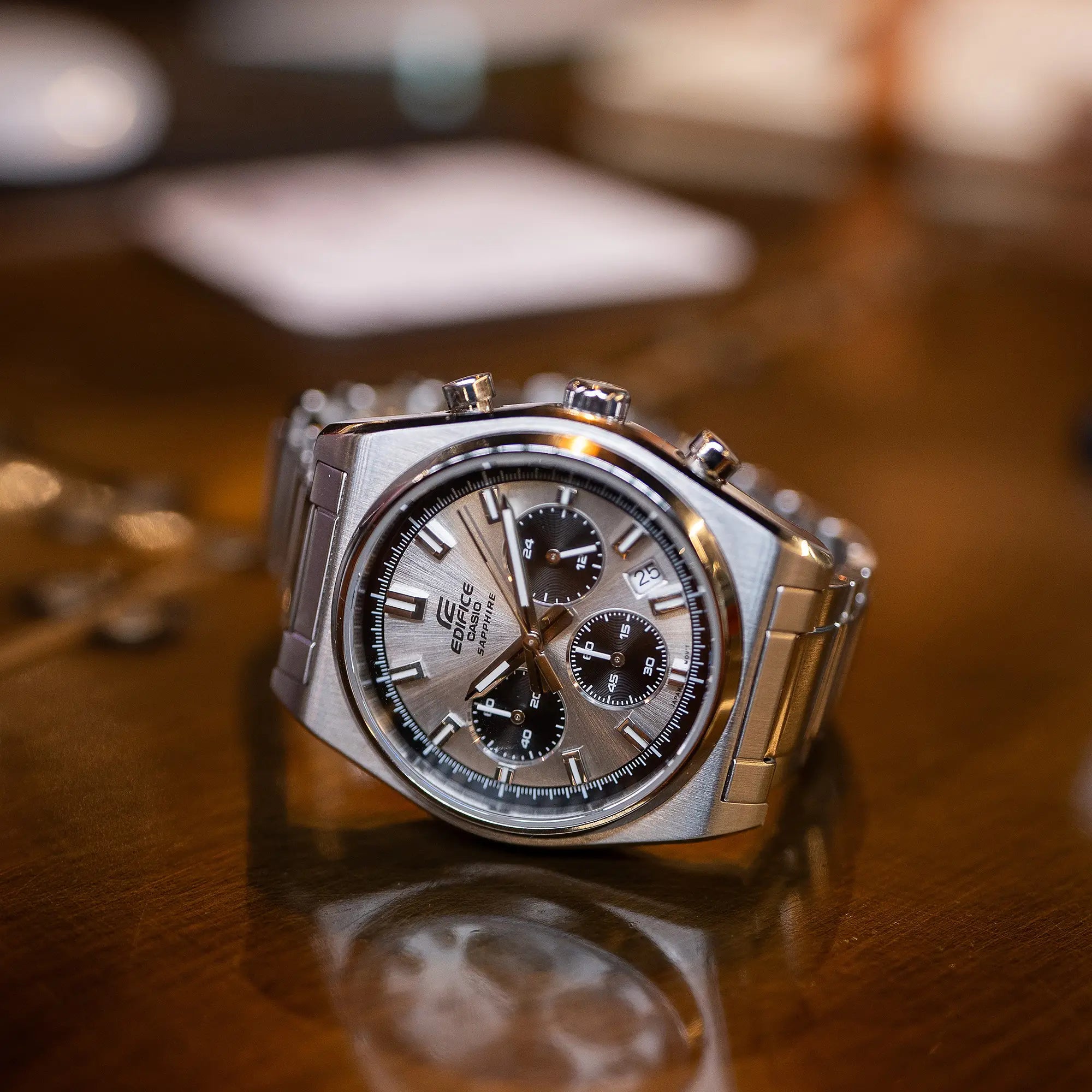 Casio Edifice Standard Chronograph EFB-730D-7AVUDF Silver Dial 40mm Stainless Steel Men's Watch