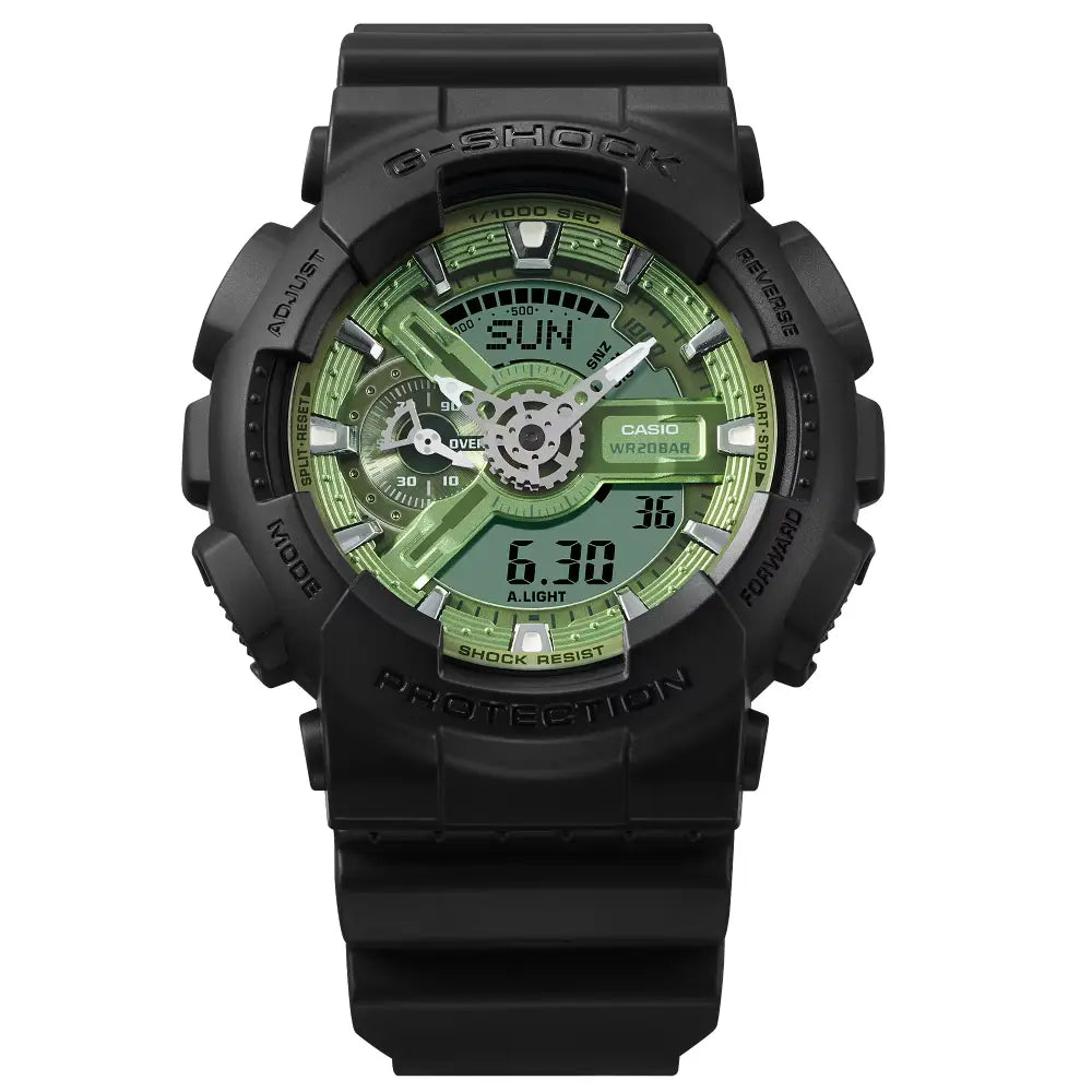 Casio G-Shock Analog Digital GA-110CD-1A3DR Green Dial Resin Men's Watch