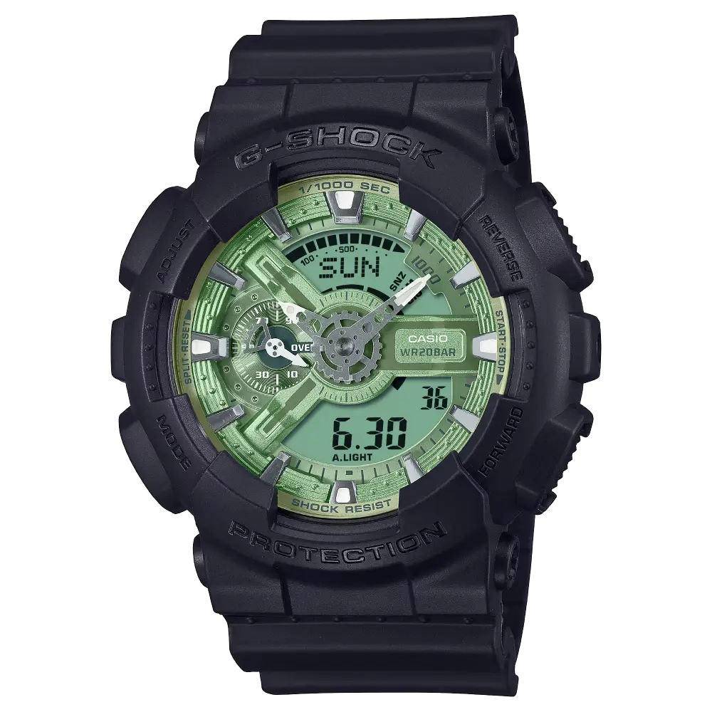 Casio G-Shock Analog Digital GA-110CD-1A3DR Green Dial Resin Men's Watch