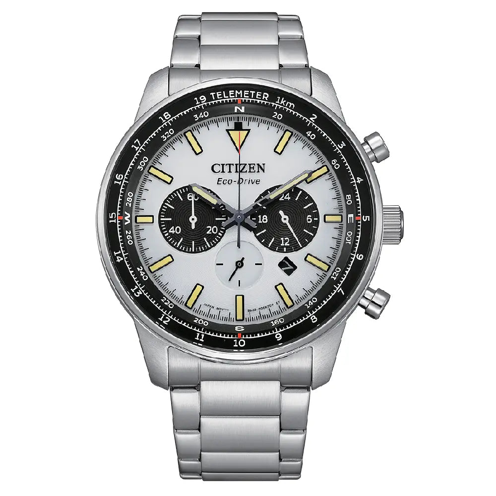 Citizen Eco-Drive CA4500-91A Chronograph "Panda Style" Men's Watch