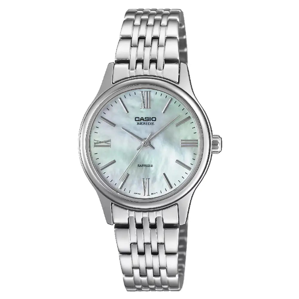 Casio Beside Sapphire BLS-100D-2A Blue Mother Of Pearl Dial 28.2mm Stainless Steel Women's Watch