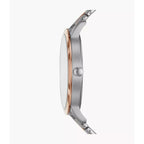 Fossil Three-Hand BQ2417 Silver Dial & Two-Tone Gold Plated Metal Bracelet Men's Watch