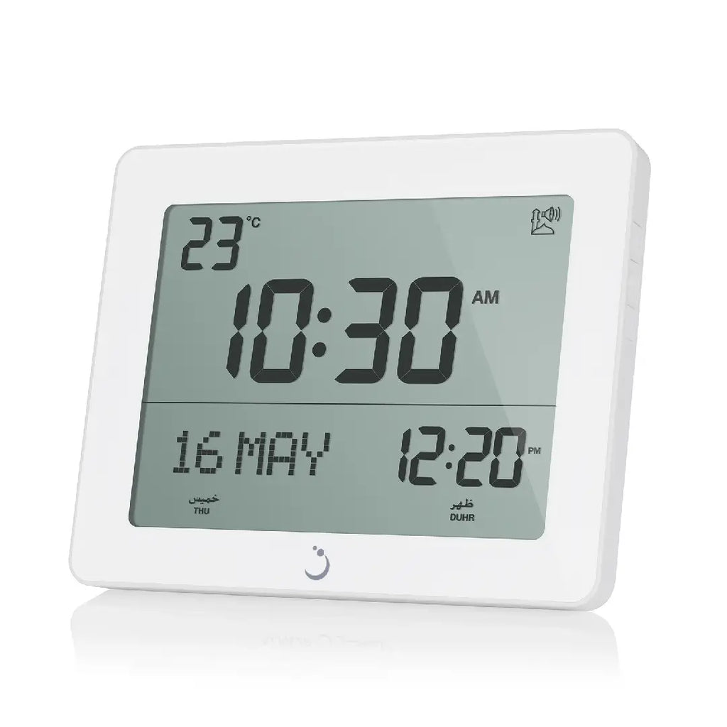 Al Fajr CF-19 Digital Azan Desk Clock White Digital Display