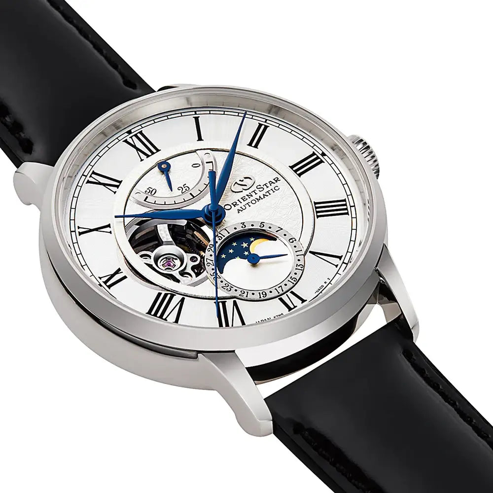 Orient Star Classic Moon Phase Open Heart Automatic RE-AY0106S00B White Dial 41mm Stainless Steel Men's Watch