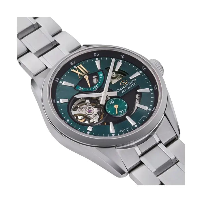 Orient Star Contemporary Modern Skeleton Automatic RE-AV0114E00B Green Dial 41mm Stainless Steel Men's Watch