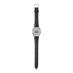 Casio Vintage Digital LA680WEL-1D Silver Dial Leather Strap Women's Watch