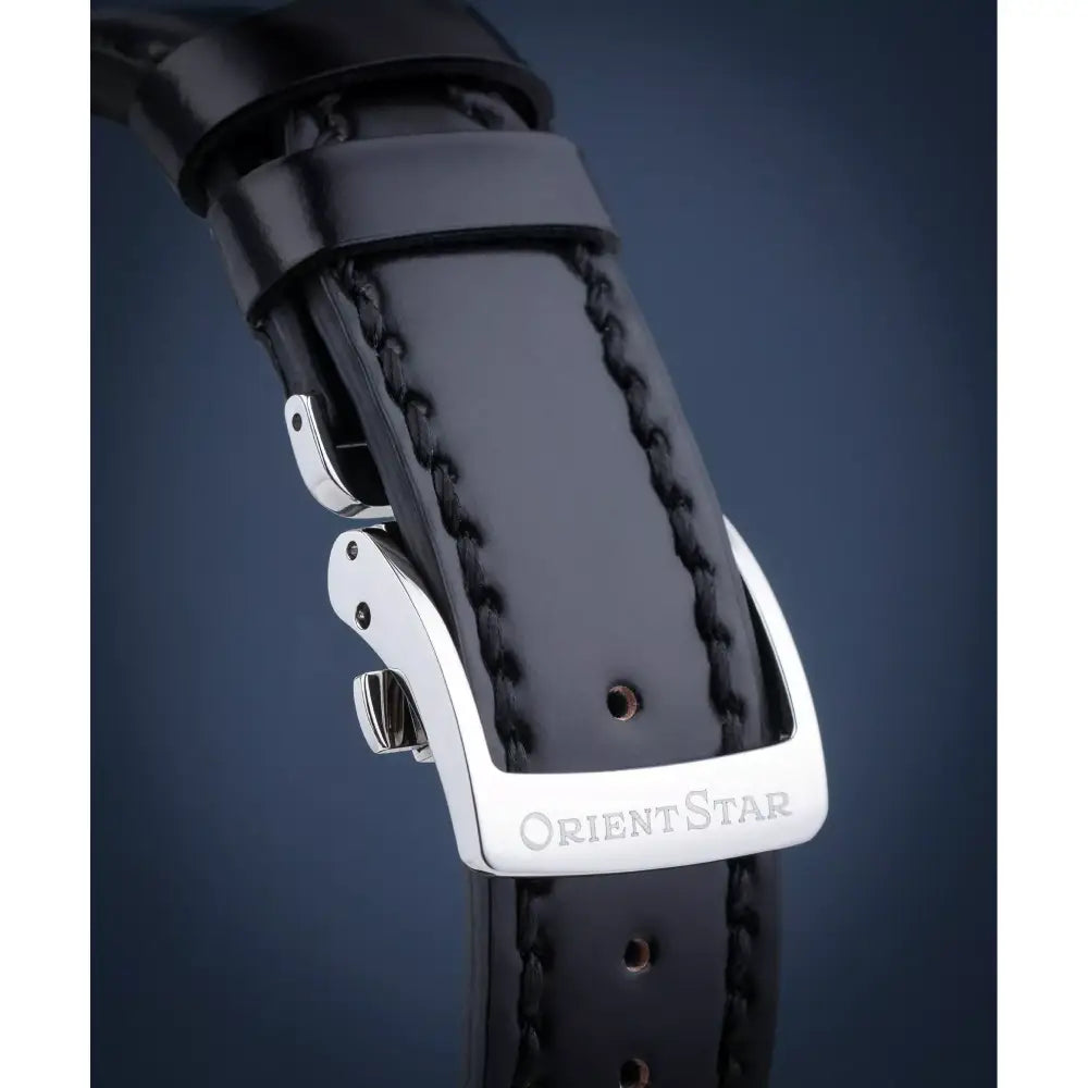 Orient Star M45 Classic Moon Phase Pleiades Hand-Wound RE-BW0005N00B Gray-Black Dial 39.5mm Leather Strap Men's Watch