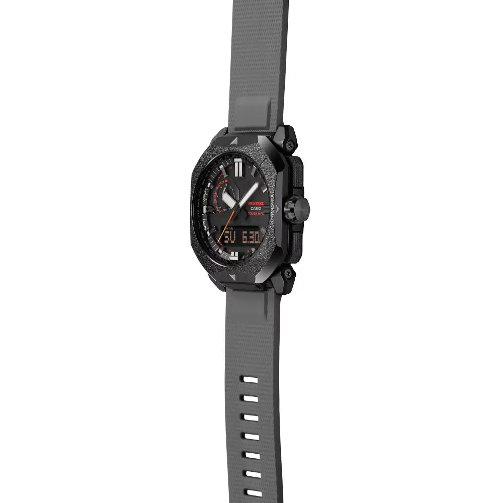 Casio Pro Trek Climber Line Bonfire PRW-6900BF-1 Black Textured Dial 44.8mm Resin Strap Men's Watch