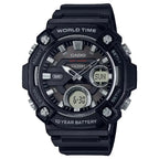 Casio Analog-Digital World Time AEQ-120W-1AVDF with Fishing Timer Black Dial Resin Strap Men's Watch
