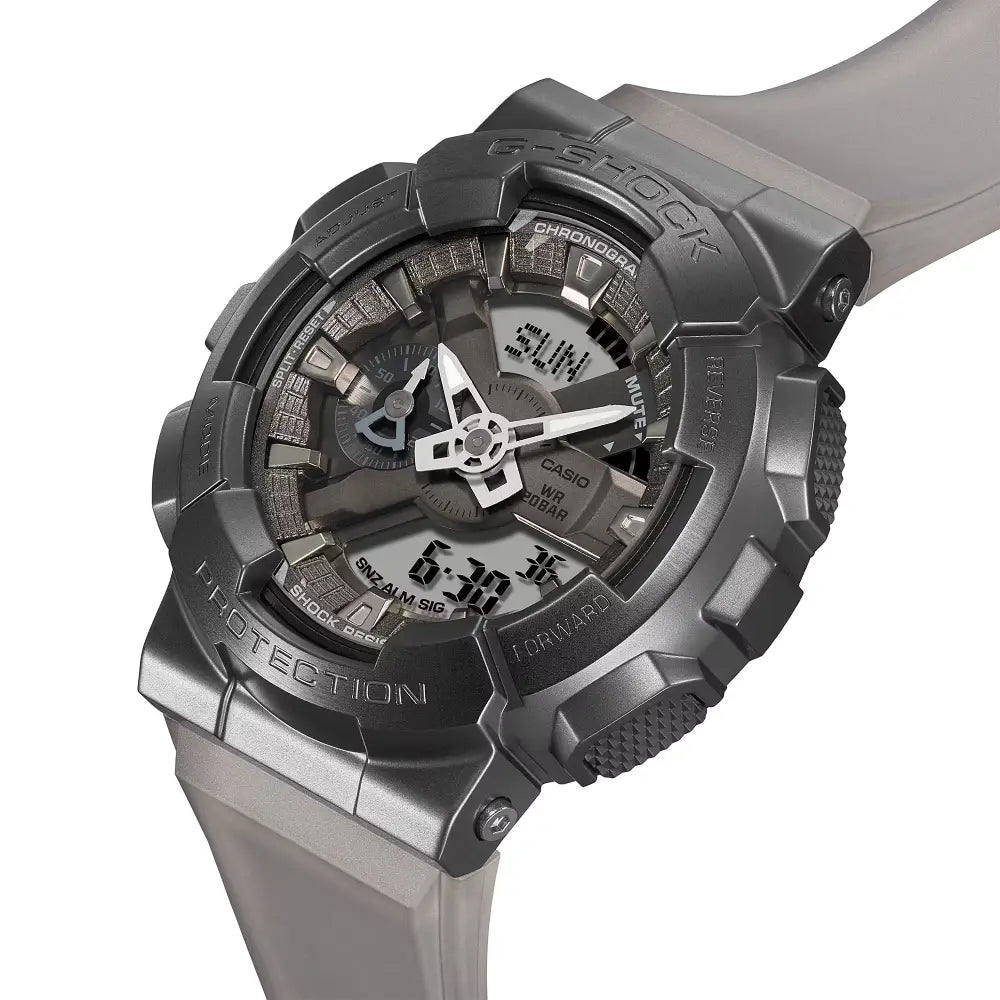 Casio G-Shock GM-110MF-1ADR "Midnight Fog" Metal Covered Grey Dial 48.8mm Resin Strap Men's Watch