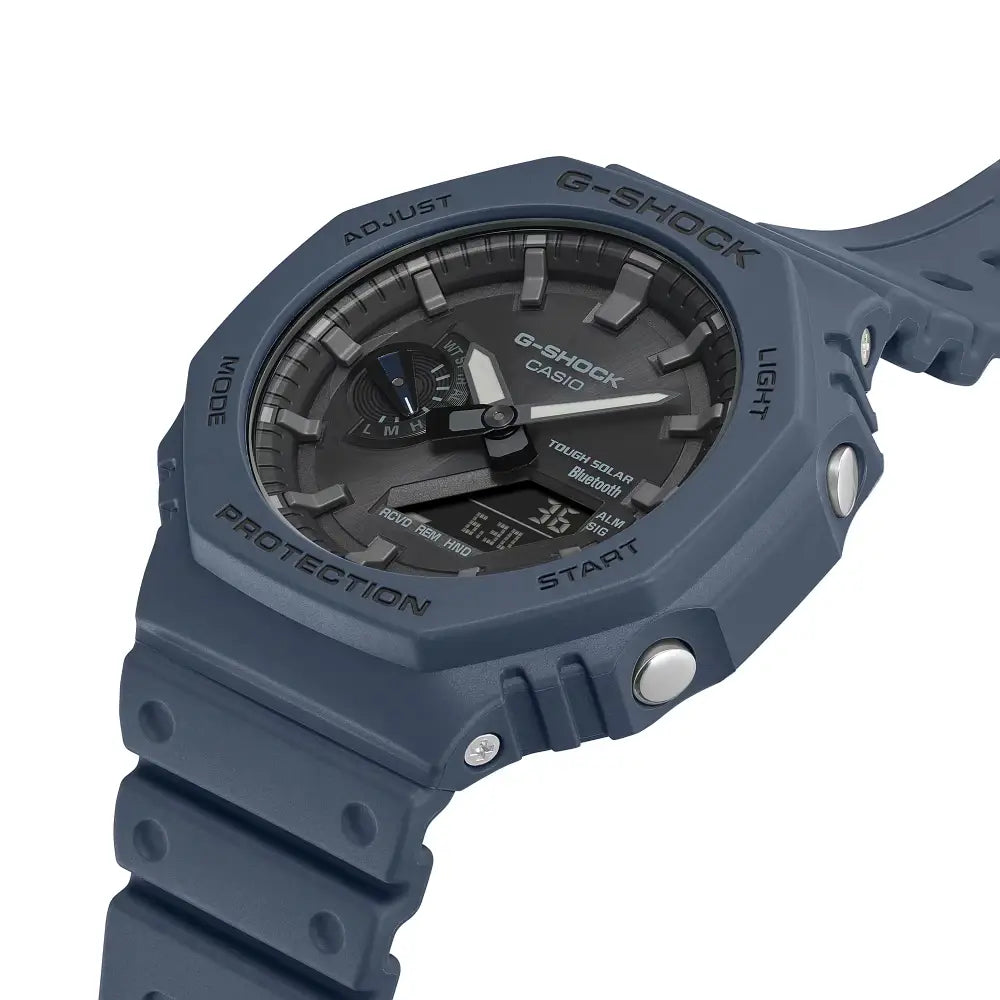 Casio G-Shock CasiOak Tough Solar Bluetooth GA-B2100-2A Analog Digital Navy Blue Dial 45mm Resin Strap Men's Watch