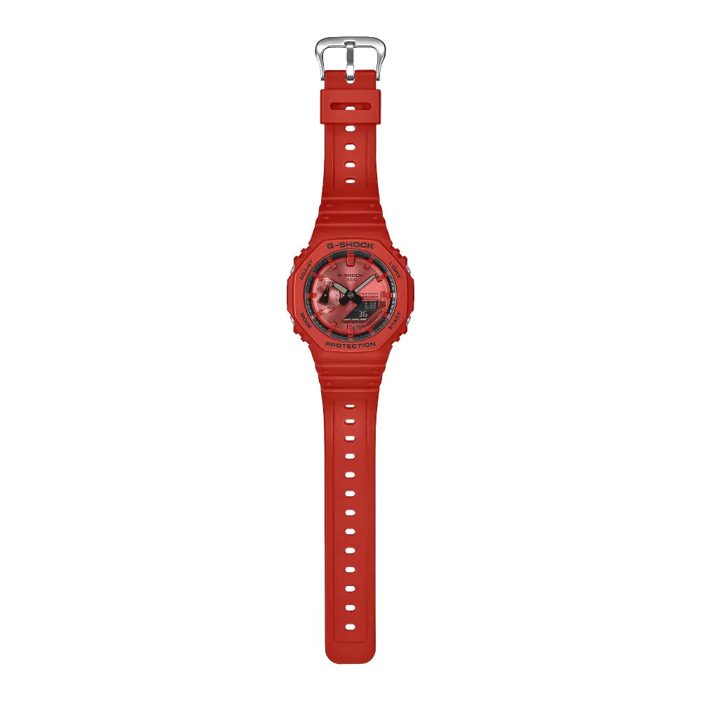 Casio G-Shock Iconic Red GA-2100RRB-4ADR Red Vapor Dial 45.4mm Resin Strap Men's Watch