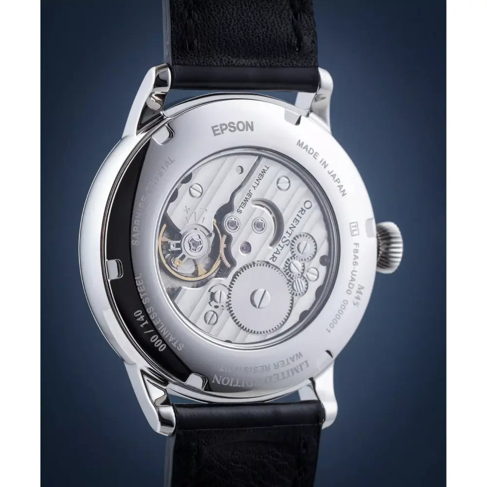 Orient Star M45 Classic Moon Phase Pleiades Hand-Wound RE-BW0005N00B Gray-Black Dial 39.5mm Leather Strap Men's Watch