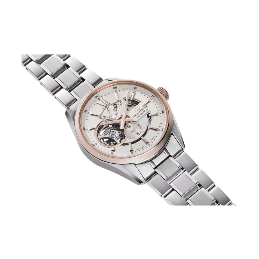 Orient Star Contemporary Modern Skeleton Automatic RE-AV0123G00B Ivory Dial 41mm Stainless Steel Men's Watch