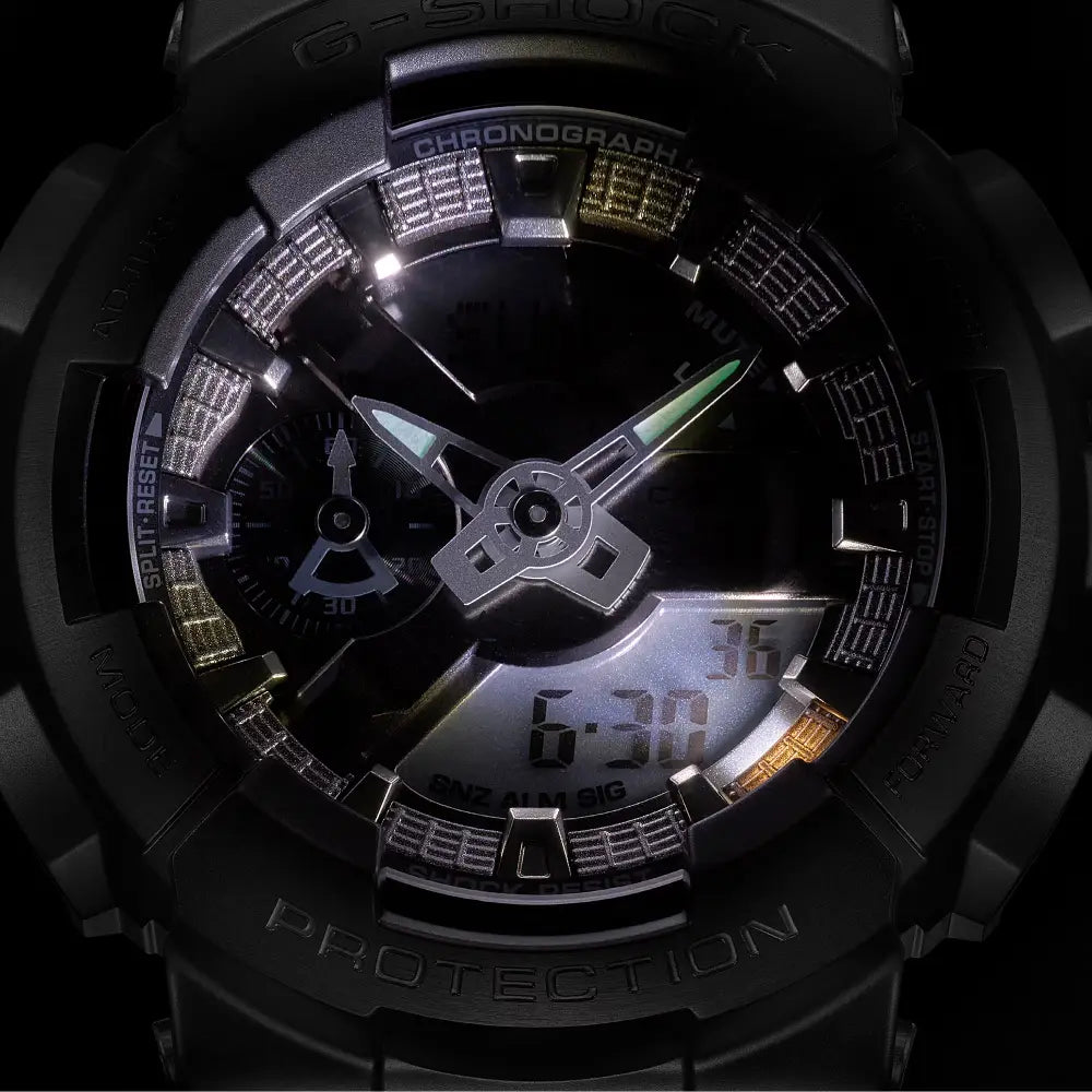 Casio G-Shock GM-110MF-1ADR "Midnight Fog" Metal Covered Grey Dial 48.8mm Resin Strap Men's Watch