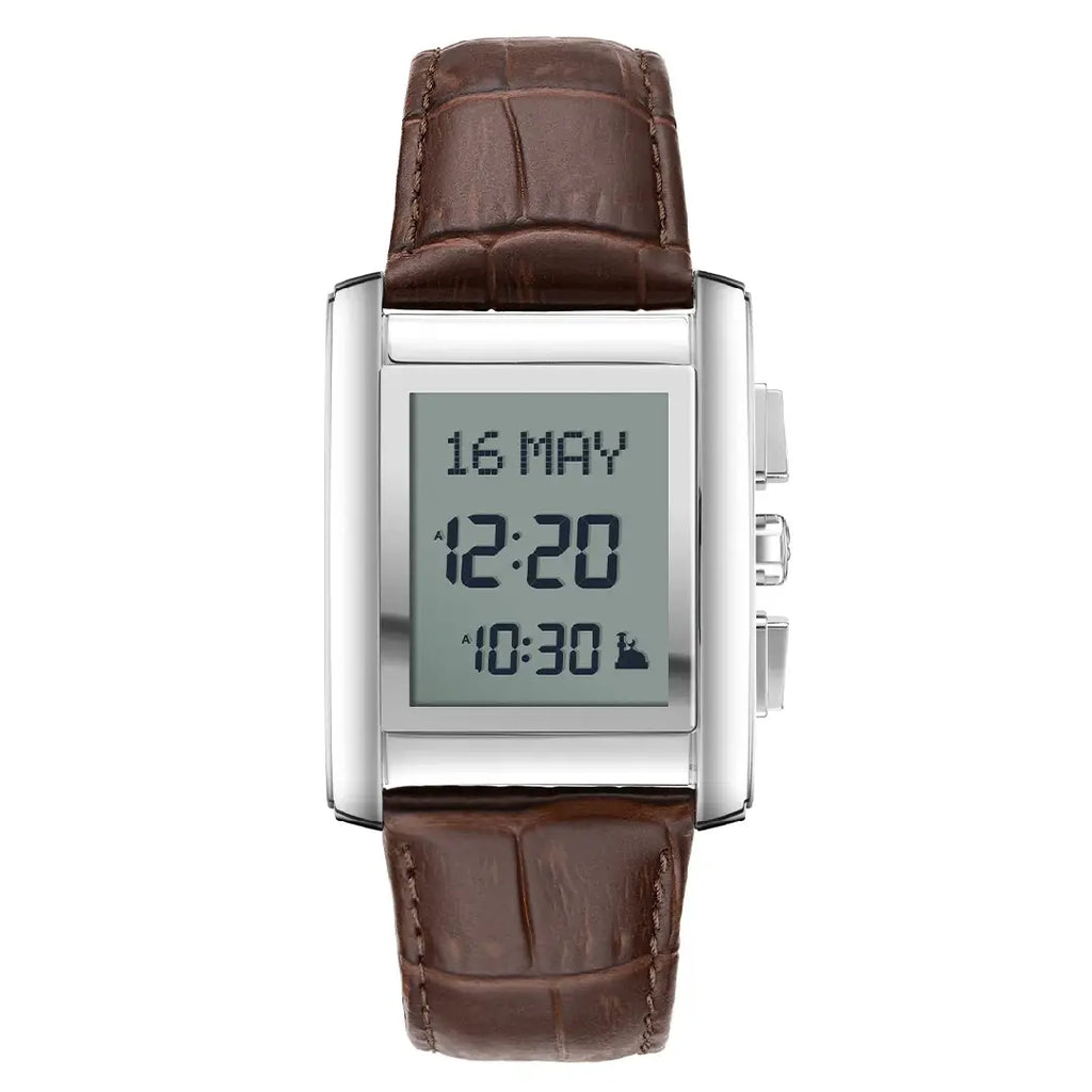 Al Fajr Classic Digital WS-06L Brown Digital Dial Leather Strap Men's Watch