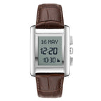 Al Fajr Classic Digital WS-06L Brown Digital Dial Leather Strap Men's Watch