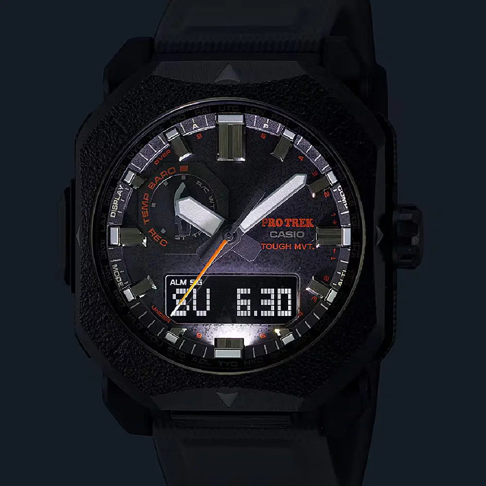 Casio Pro Trek Climber Line Bonfire PRW-6900BF-1 Black Textured Dial 44.8mm Resin Strap Men's Watch