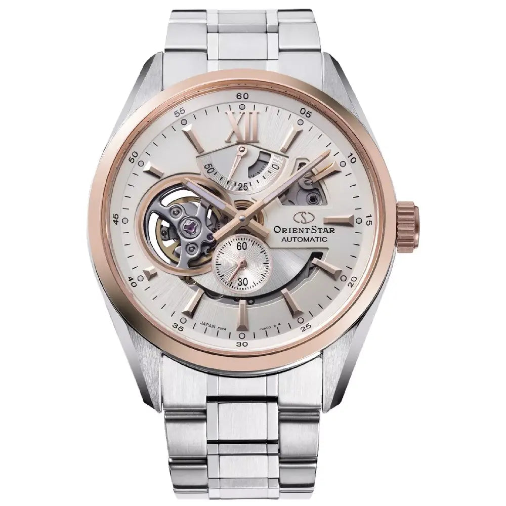 Orient Star Contemporary Modern Skeleton Automatic RE-AV0123G00B Ivory Dial 41mm Stainless Steel Men's Watch