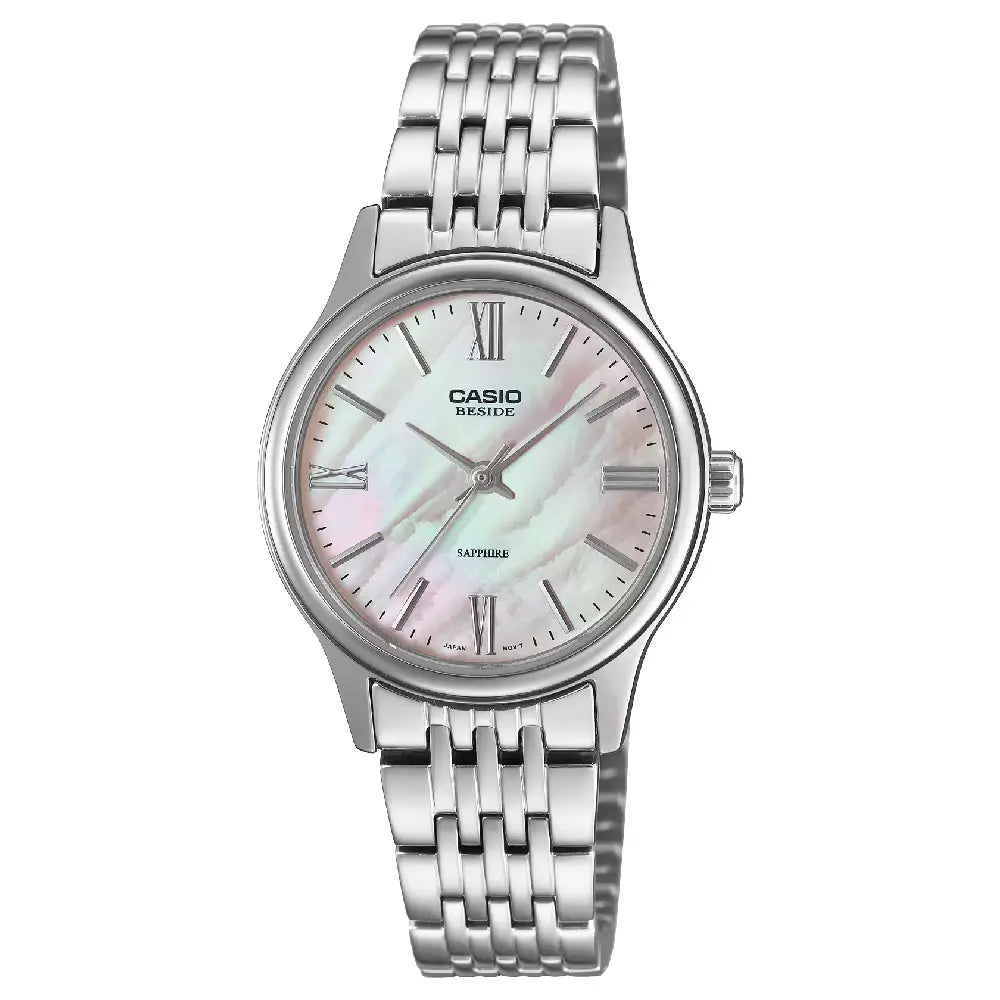 Casio Beside Sapphire BLS-100DS-4A Pink Mother Of Pearl Dial 28.2mm Stainless Steel Women's Watch