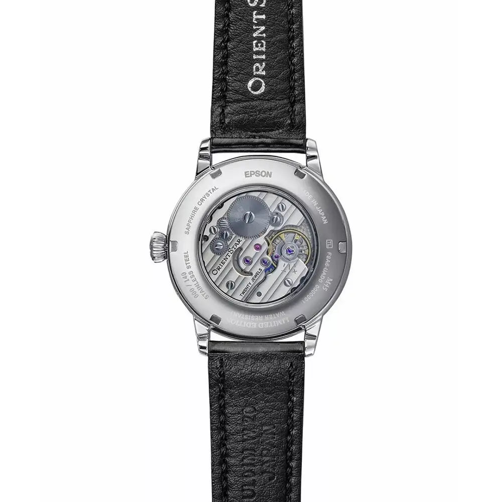 Orient Star M45 Classic Moon Phase Pleiades Hand-Wound RE-BW0005N00B Gray-Black Dial 39.5mm Leather Strap Men's Watch