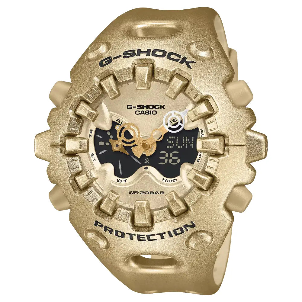 Casio G-Shock "Alien Eyes" Analog-Digital GA-V01A-9ADR Matte Gold Dial 49.1mm Resin Strap Men's Watch
