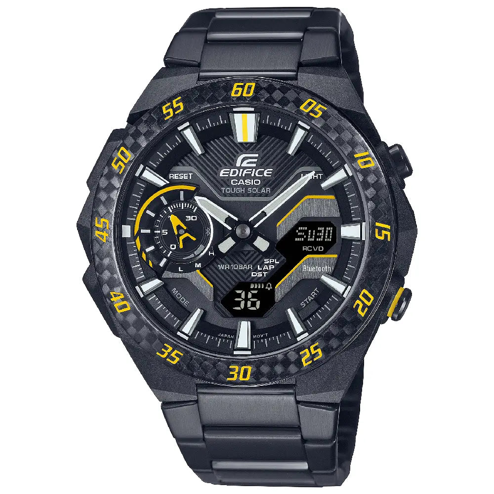 Casio Edifice Windflow ECB-2200RC-1A9 Black Dial Stainless Steel Men's Watch