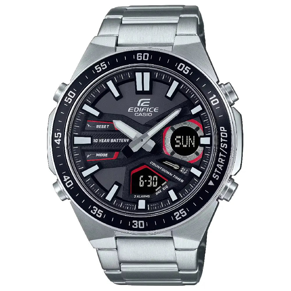 Casio Edifice EFV-C110D-1A4 Chronograph Black Analog-Digital 46.9mm Stainless Steel Men's Watch