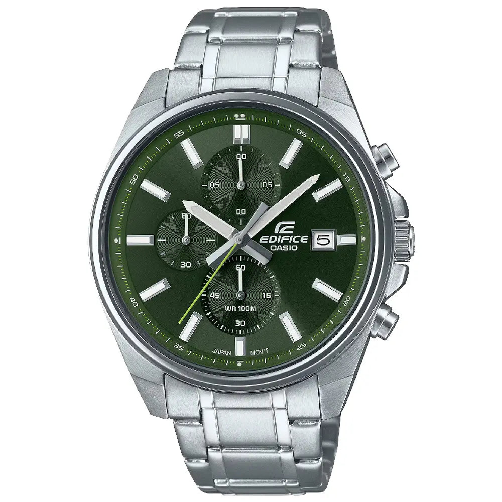 Casio Edifice EFV-610D-3CV Green Dial 44mm Stainless Steel Men's Watch