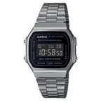 Casio Vintage Digital A168WGG-1BDF Black Dial Stainless Steel Unisex Watch