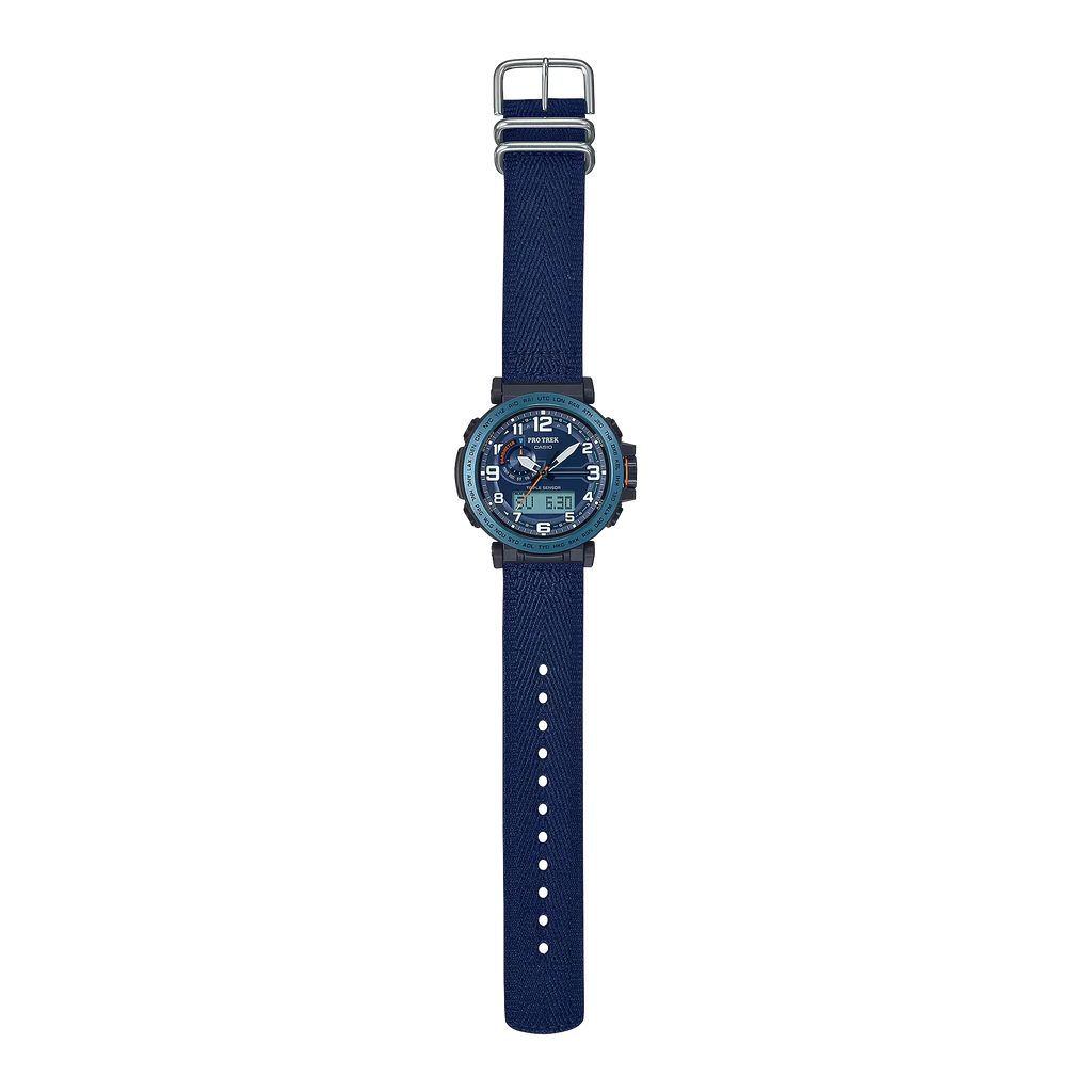 Casio- Pro Trek Climber Line PRG-601YB-2DR Blue Dial 51.5mm Recycled Fabric Strap Men's Watch