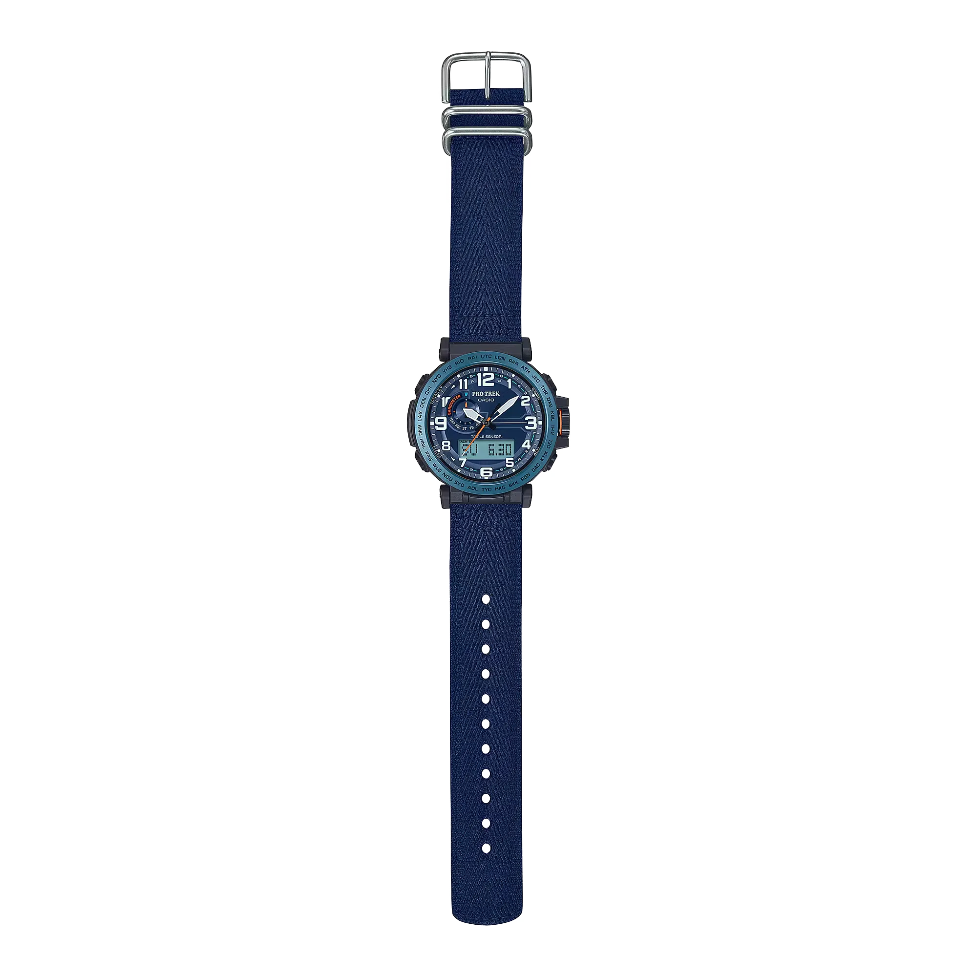 Casio- Pro Trek Climber Line PRG-601YB-2DR Blue Dial 51.5mm Recycled Fabric Strap Men's Watch