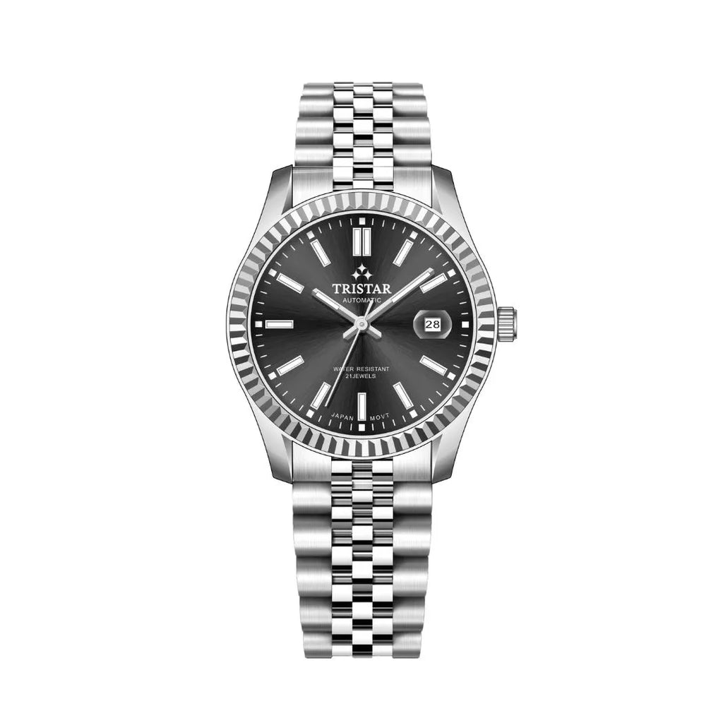 Tristar RD-Series Automatic Black Dial 40mm Stainless Steel Men's Watch - RD31BMSSM02