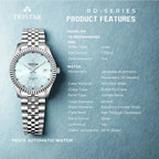 Tristar RD-Series Automatic Tiffany Dial 40mm Stainless Steel Men's Watch - RD31NMSSM02