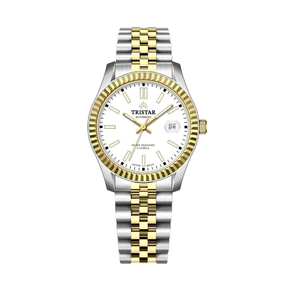 Tristar RD-Series Automatic White Dial 40mm Stainless Steel Men's Watch - RD31WM2TM02