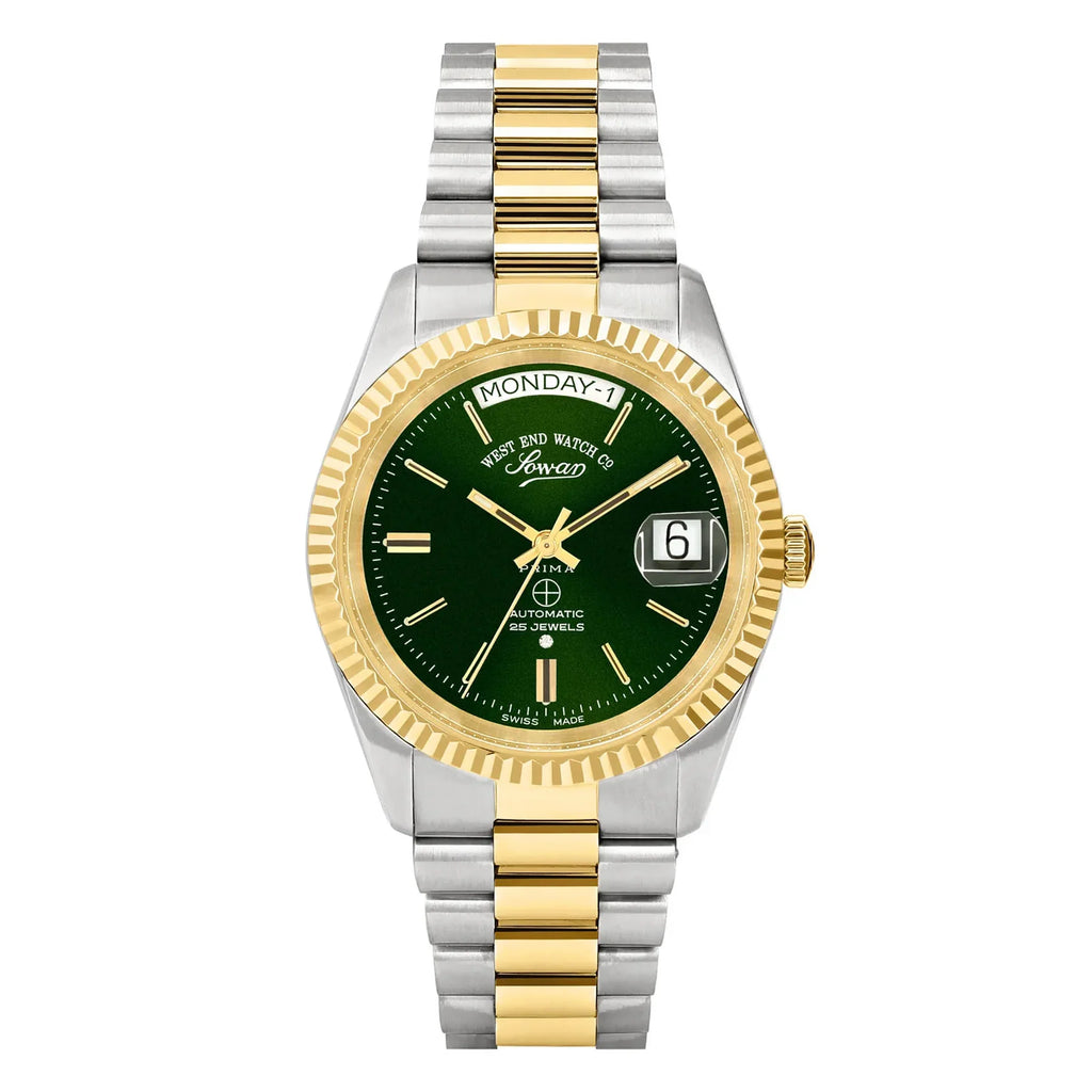 West End The Classics Automatic 6828.20.3330Y Green Dial & Two-Tone Stainless Steel Unisex Watch